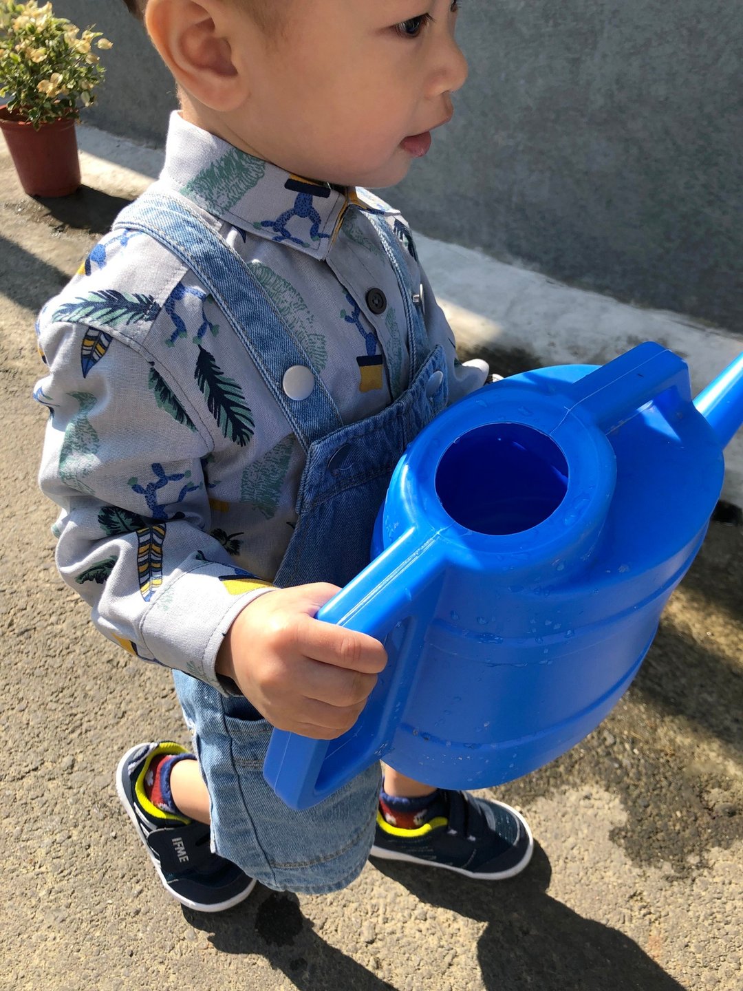 【童装】微定制婴幼花衬衫-灰拓观叶植物 附儿童衣架 - 童装上衣 - 棉．麻 灰色