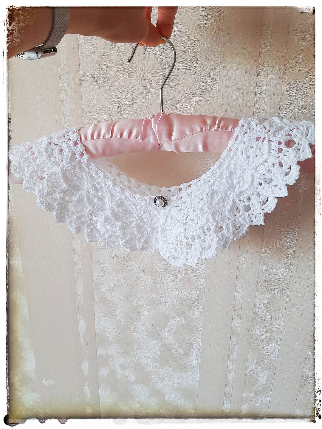 Lace White Collar Statement handmade neck accessory Crocheted Collar Female - 锁骨链 - 棉．麻 白色