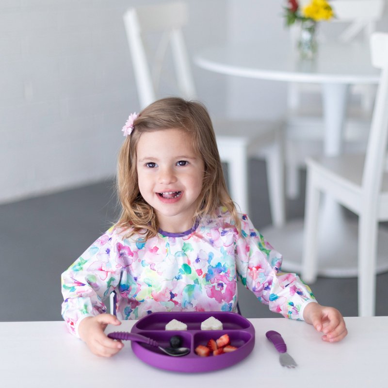 Bumkins 防水长袖围兜兜(1入) SU-32 水彩画 - 围嘴/口水巾 - 其他材质 