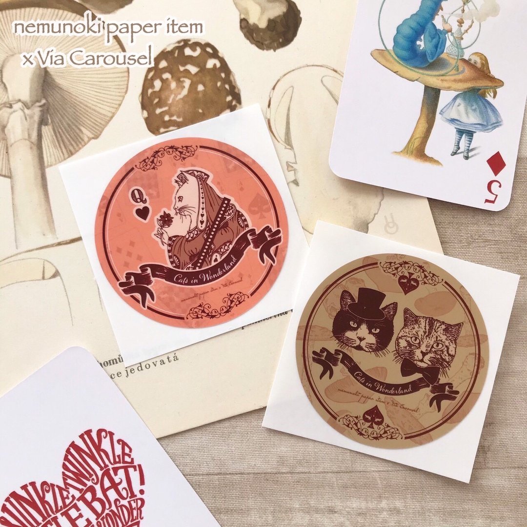 Cats in Wonderland Sticker Set - 贴纸 - 其他材质 粉红色