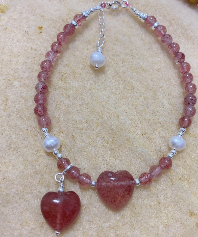 桃花朵朵开 - 手链/手环 - 水晶 