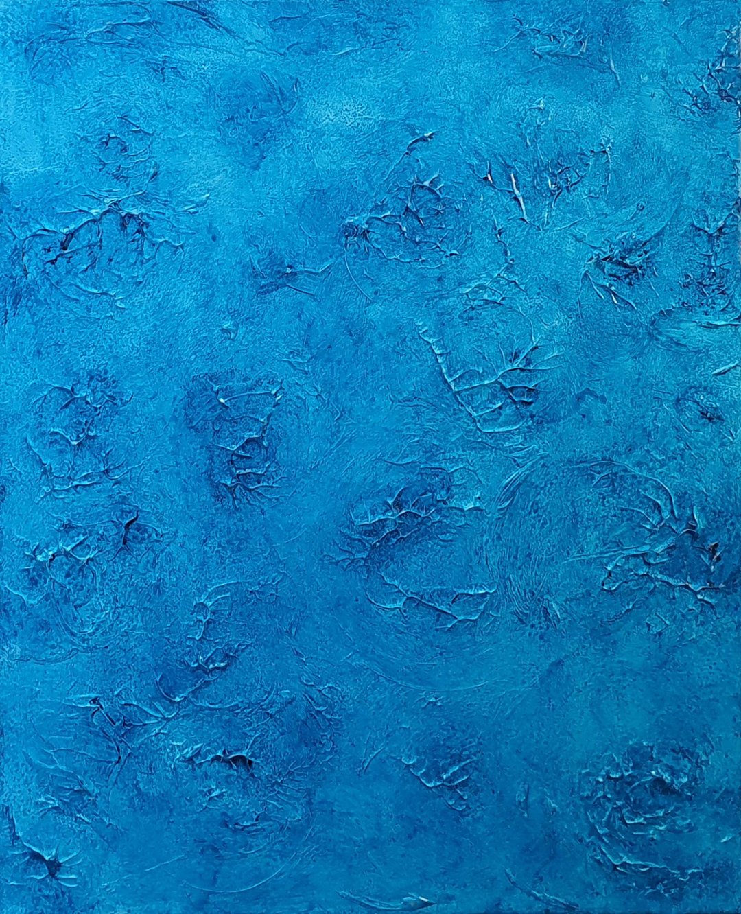 Sea Andaman Painting Abstract Underwater Original Artwork Algae Ocean Coral Reef - 海报/装饰画/版画 - 其他材质 蓝色
