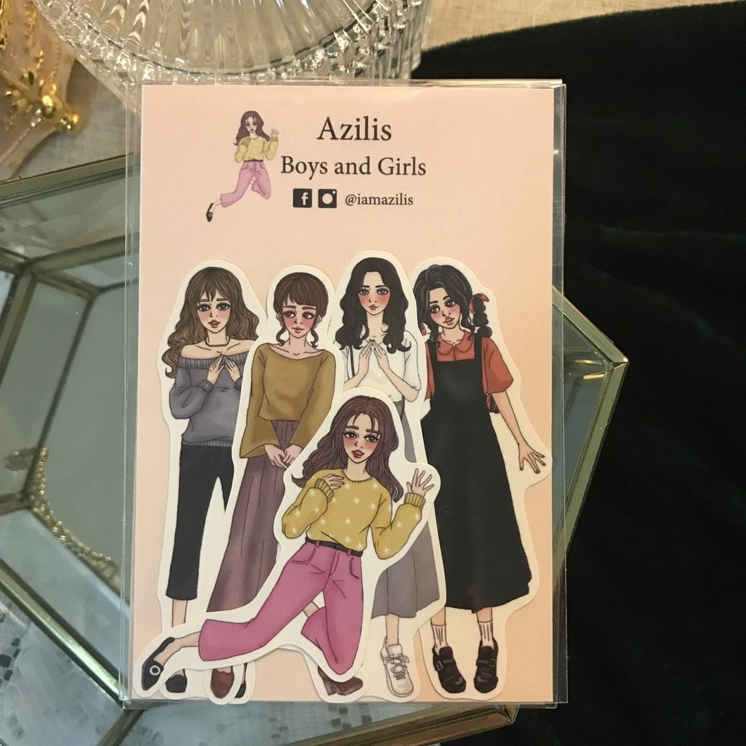 *Boys and Girls*ladies~淑女们   5入  贴纸组 - 贴纸 - 纸 粉红色
