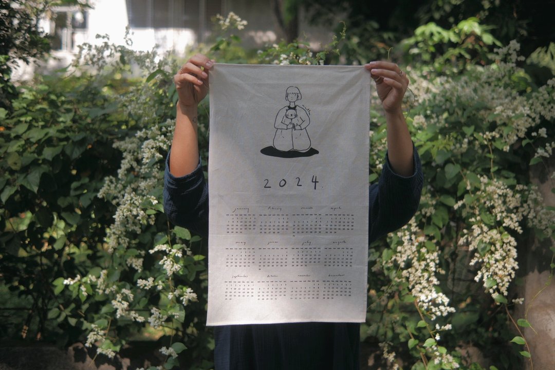 2024 棉质月历 | 紧紧抓住 那些能温暖你内心的事物 | A3 plus - 年历/台历 - 棉．麻 白色