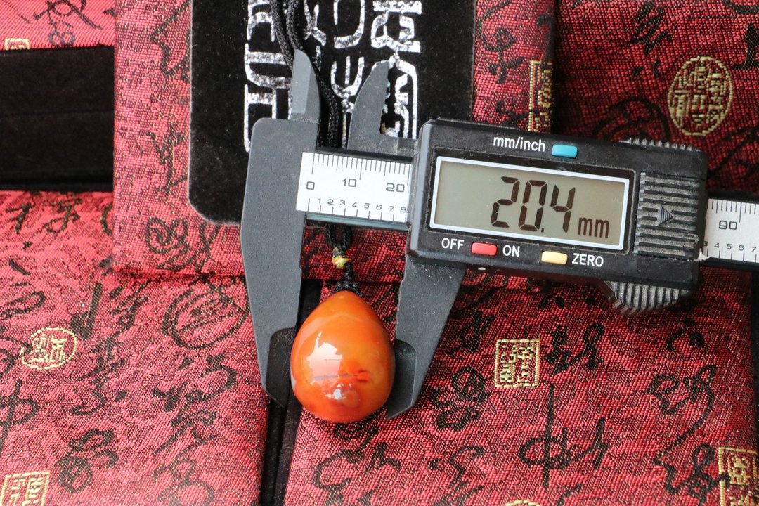 精品战国红玛瑙平安扣 31.5 x 20.9mm 水滴型吊坠 玉石收藏品 - 项链 - 玉石 