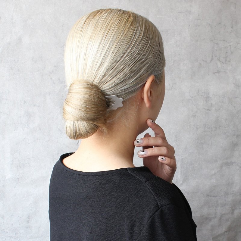 KANZASHI Hair pin 【Basic / Curvy / Silver】 - 发饰 - 其他金属 银色