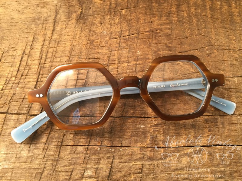 Absolute Vintage - Cochrane Street 阁麟街 六角粗框板材眼镜 - Brown Blue 啡蓝色 - 眼镜/眼镜框 - 塑料 