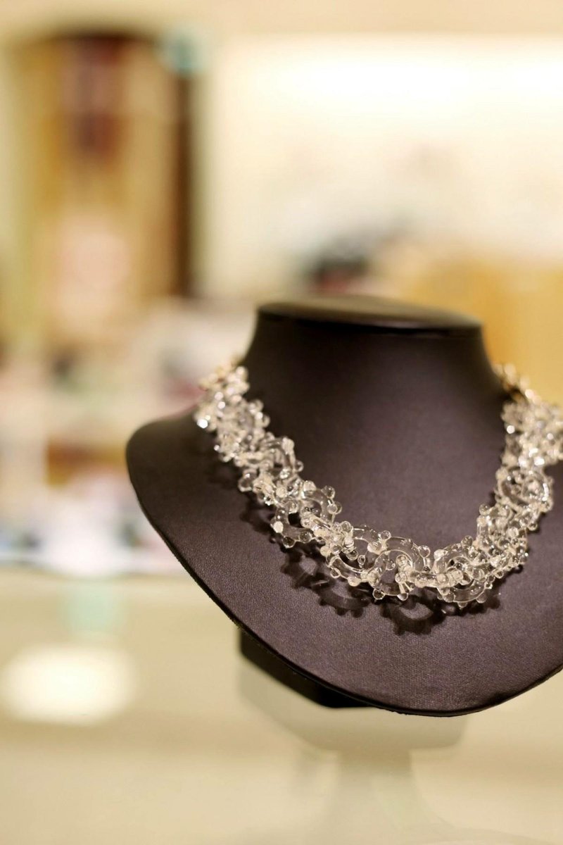 glass chain necklace - 项链 - 玻璃 透明