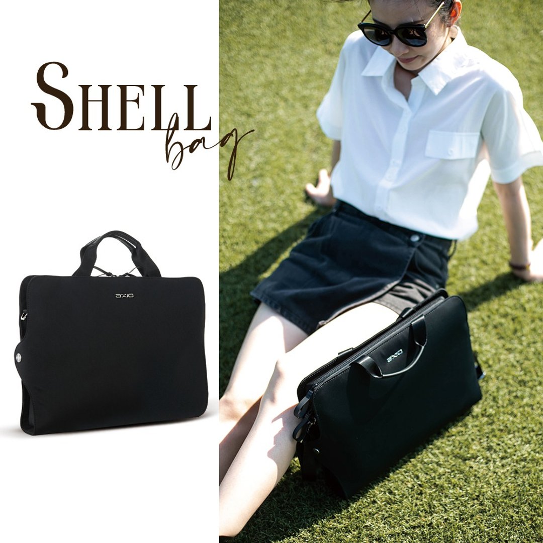 AXIO Shell BRIEFCASE 经典手作顶级贝壳公文包(shell-FB) 黔黑色 - 公文包/医生包 - 其他人造纤维 