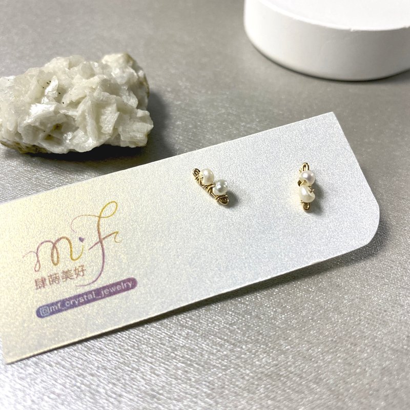 晨露迷你小珍珠耳针耳夹耳环 - 耳环/耳夹 - 珍珠 