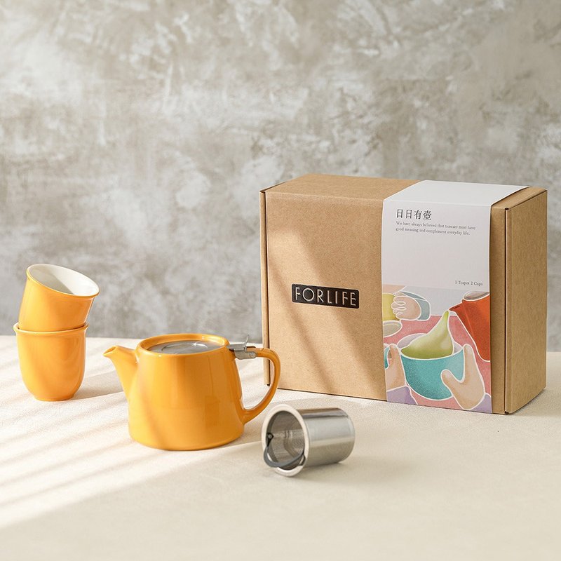 【日日有壶礼盒】树桩茶壶与和风握杯组 一壶双杯 - 茶具/茶杯 - 瓷 
