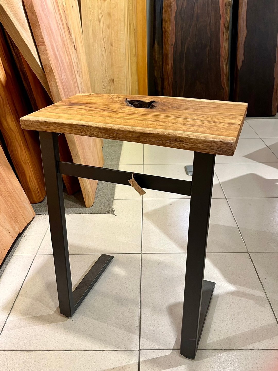 谢木木工作室 台湾柚木边几(已售出)48*29*H60cm 横式 此款有树洞 - 其他家具 - 木头 