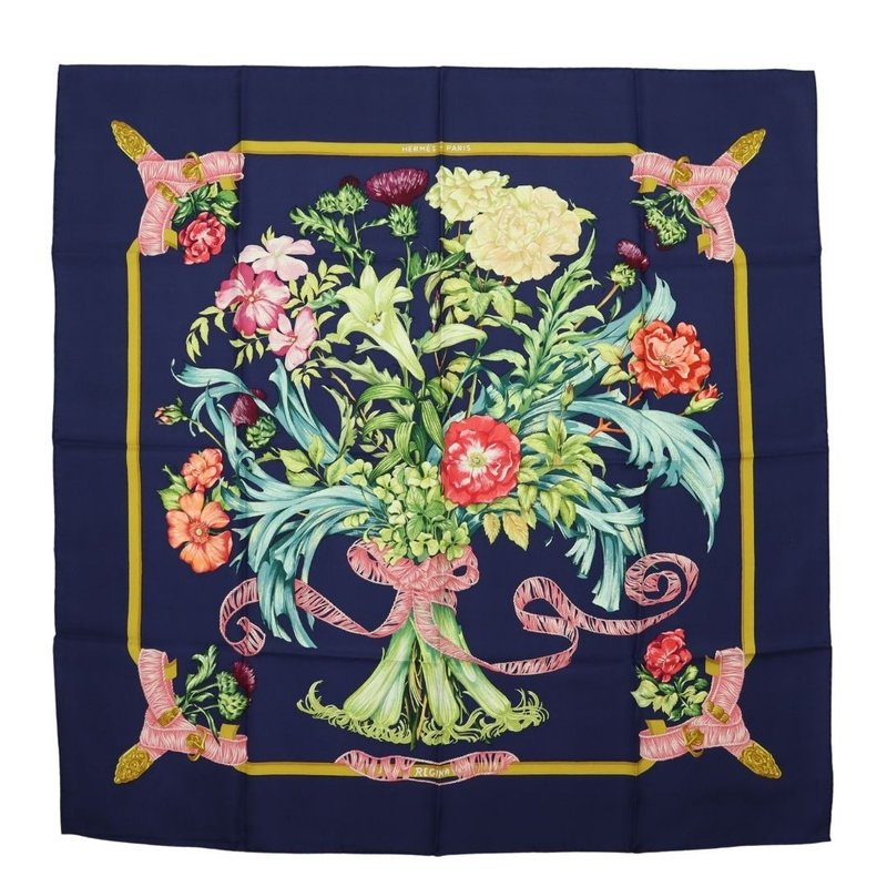 HERMÈS 爱马仕 Carre 90 女皇陛下 深蓝色 丝巾 - 01277 - 丝巾 - 丝．绢 多色