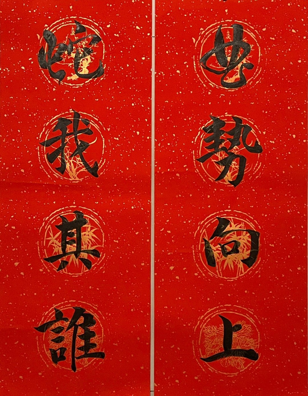 黑墨蛇年创意手写春条  一对共8字//宣纸春条// - 其他 - 纸 红色