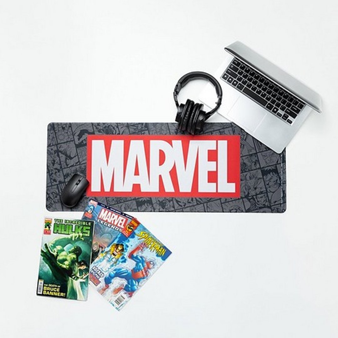 【Marvel 电竞迷/办公完美礼物】官方授权Marvel 电脑 电竞游戏垫 - 鼠标垫 - 塑料 白色