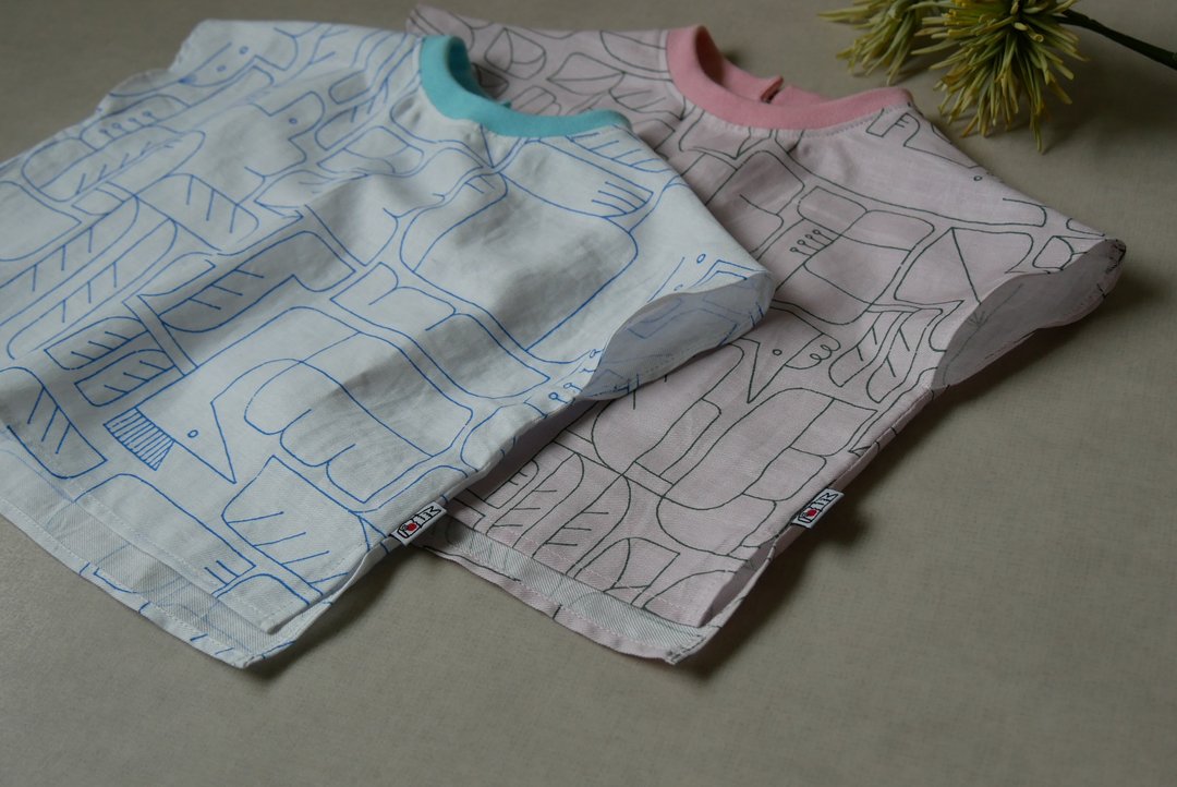 children's clothing print blouse - 童装上衣 - 棉．麻 多色