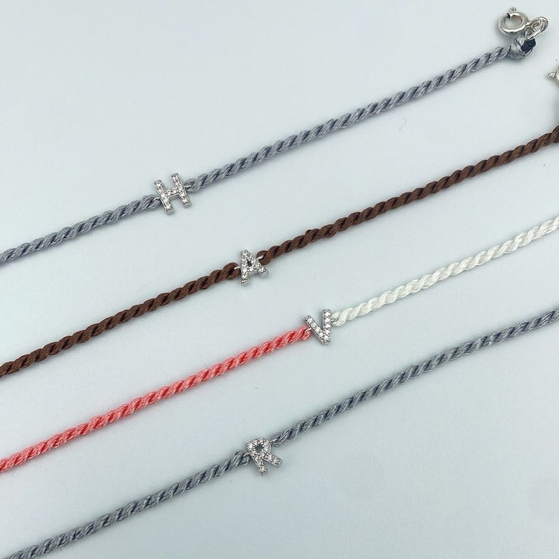 彩色编绳手链-26个英文字母系列 - 手链/手环 - 纯银 