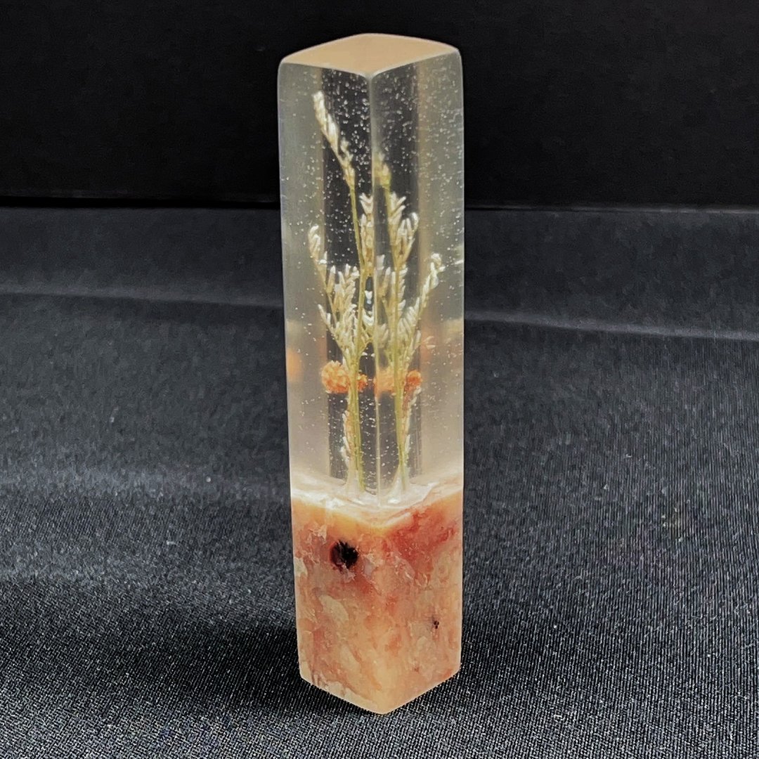 定制化手工印章-|永生花树脂印章 1.7 x 1.7 CM|篆刻印章 - 印章/印台 - 石头 