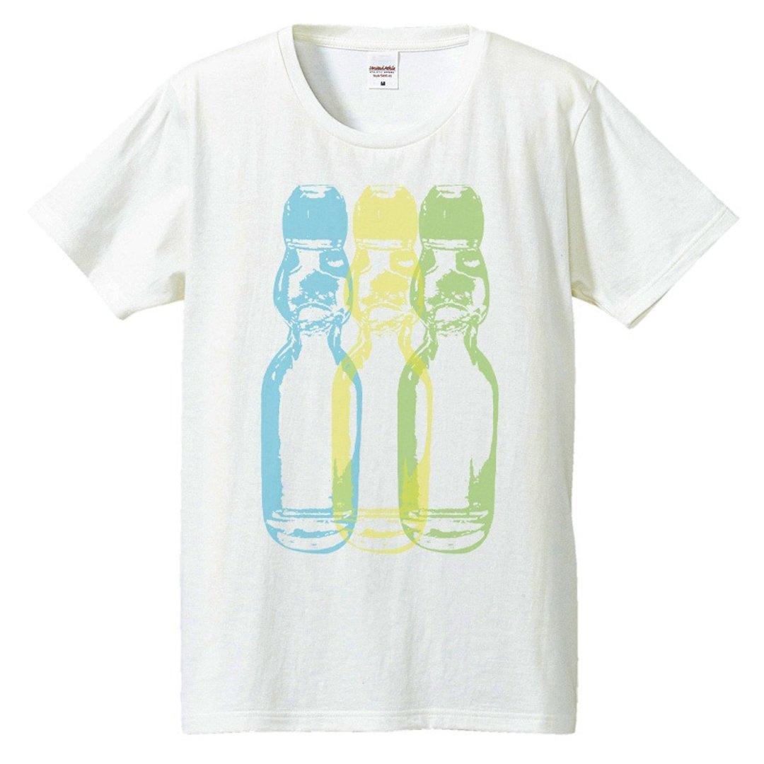 T-shirt / Ramune 2 - 男装上衣/T 恤 - 棉．麻 白色