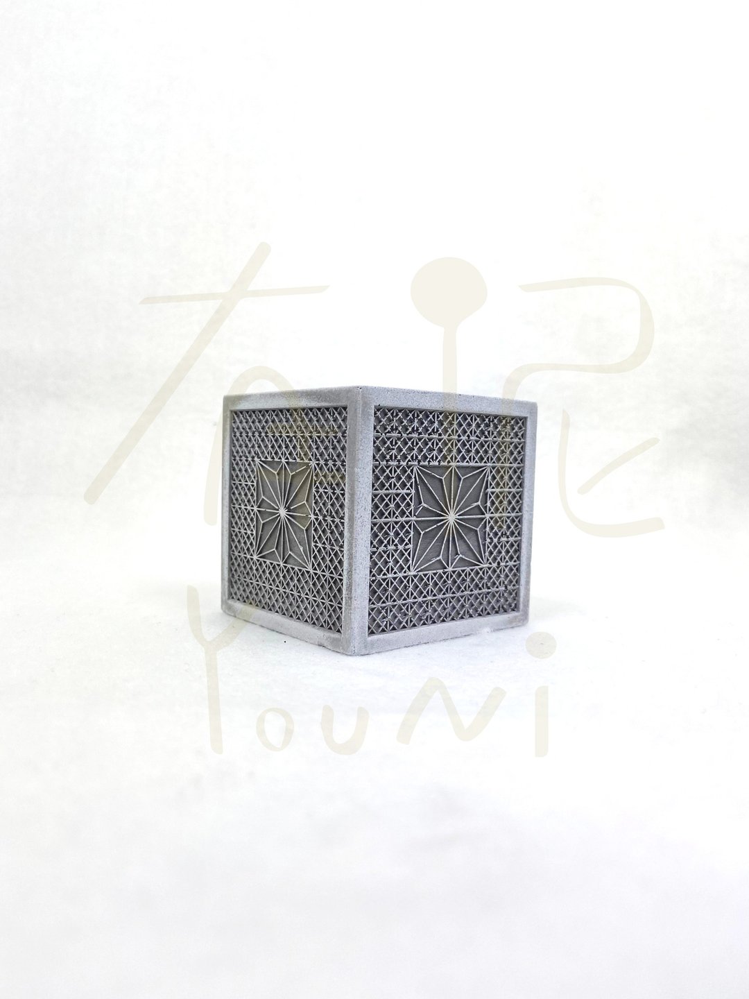 有泥创研/仿旧系列/日式组子水泥盆器/花器 - 花瓶/陶器 - 水泥 灰色