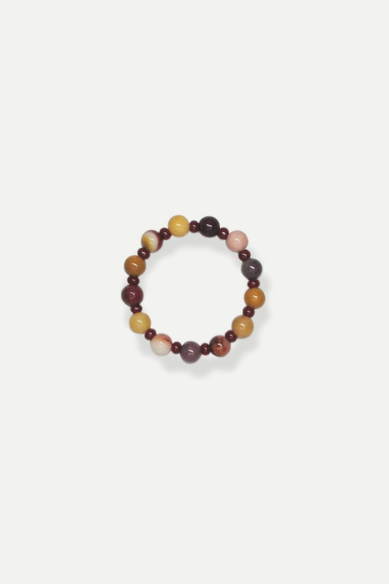 莫哥石圆珠戒指 | 串珠戒指 | 手工 | 半宝石 | 天然石 - 戒指 - 半宝石 咖啡色