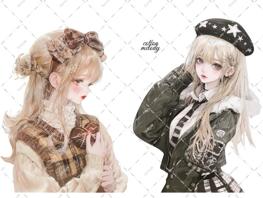 original sticker no.7830 人物贴纸 原创贴纸 人像贴纸 女孩贴纸 原创人物贴纸 - 贴纸 - 纸 