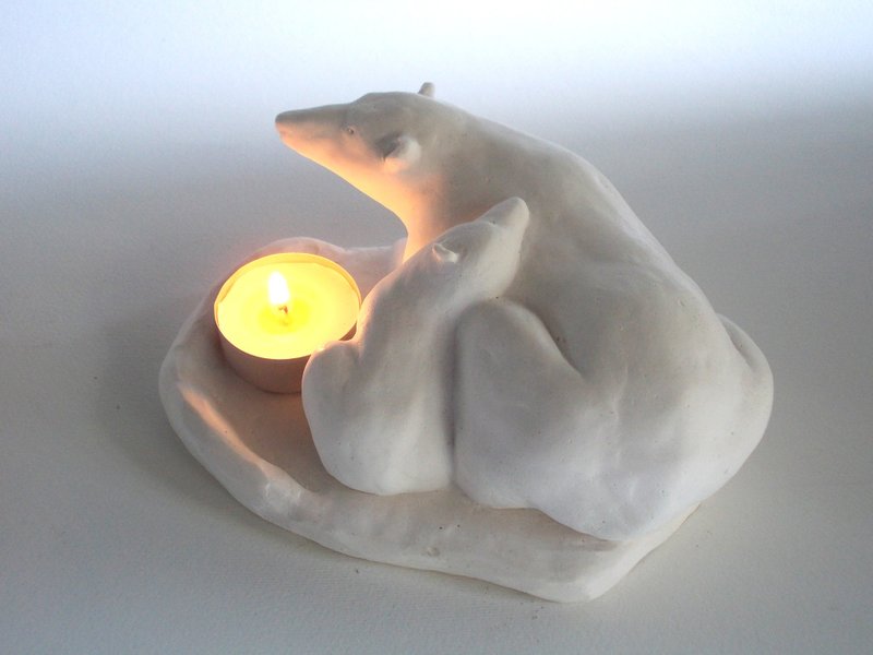 圣诞礼物/北极熊烛台   交换礼物 圣诞礼物 石膏 - 香薰/精油/线香 - 其他材质 白色