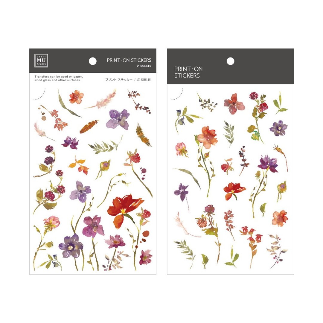 【Print-On Stickers 转印贴纸】no.158- 阳澄花景 | 花草系列 - 贴纸 - 其他材质 橘色
