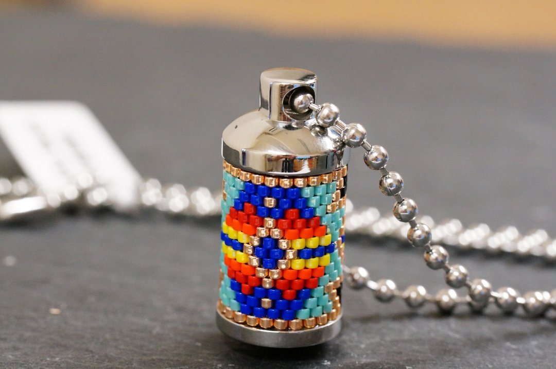 手织日本 Aiko Bead 配 316不锈钢香薰瓶 / 香水瓶项链 AB-12 - 项链 - 不锈钢 多色