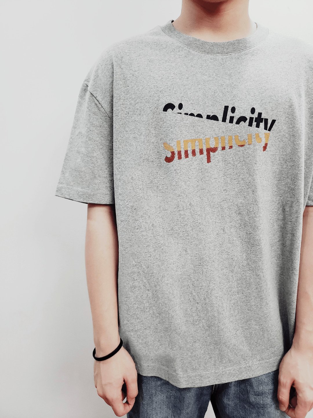 原創 Simplicity系列 Oversize落肩T-shirt 情侶款 - 中性连帽卫衣/T 恤 - 棉 灰色