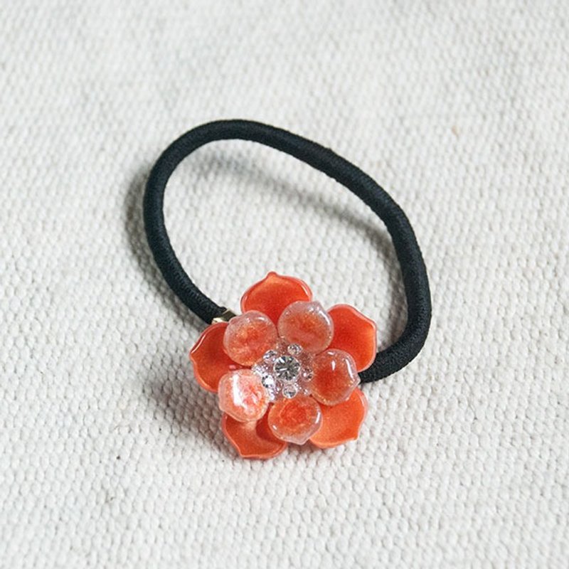 彩化花漾,彩绘压克力发束,发圈-橘 - 发饰 - 压克力 橘色