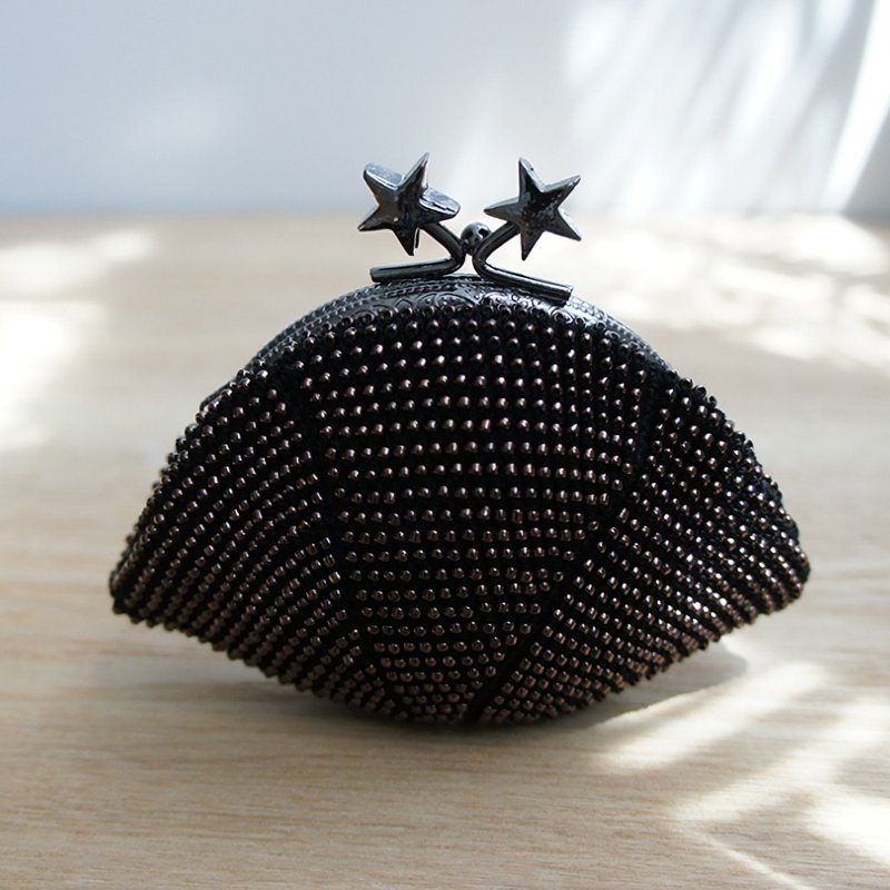 Ba-ba handmade Seedbeads crochet coinpurse No.1110 - 皮夹/钱包 - 其他材质 黑色