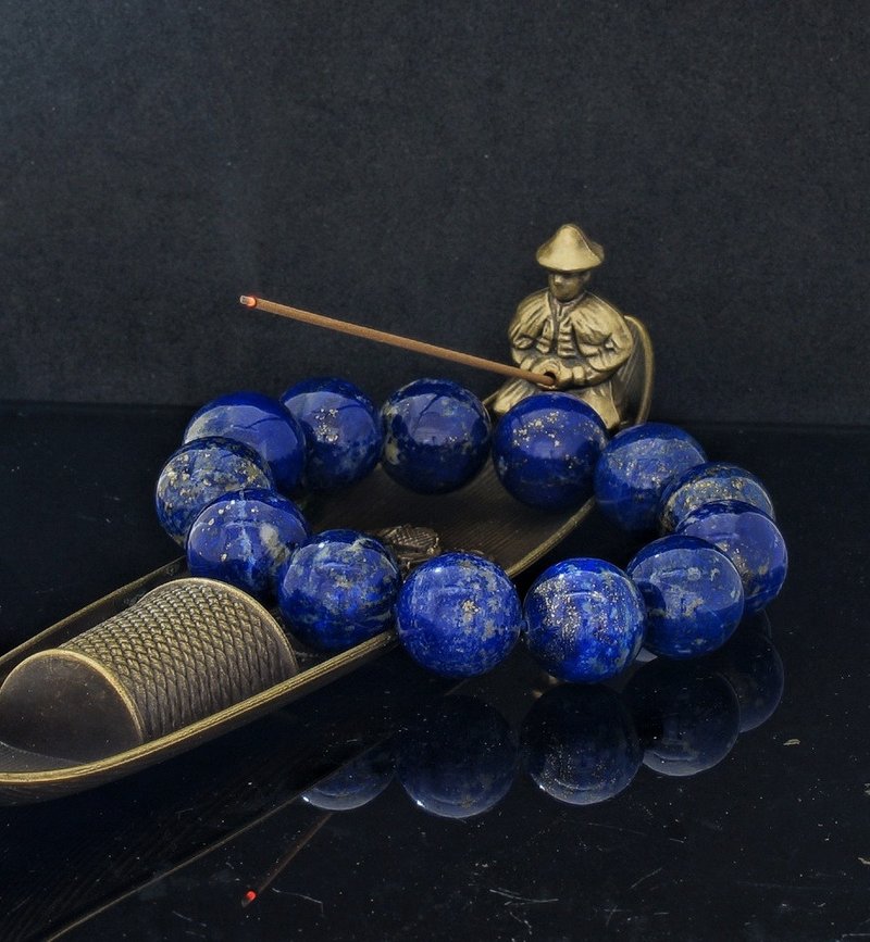 老矿青金石 17.3mm 手链 ( HKA9193 ) - 手链/手环 - 宝石 