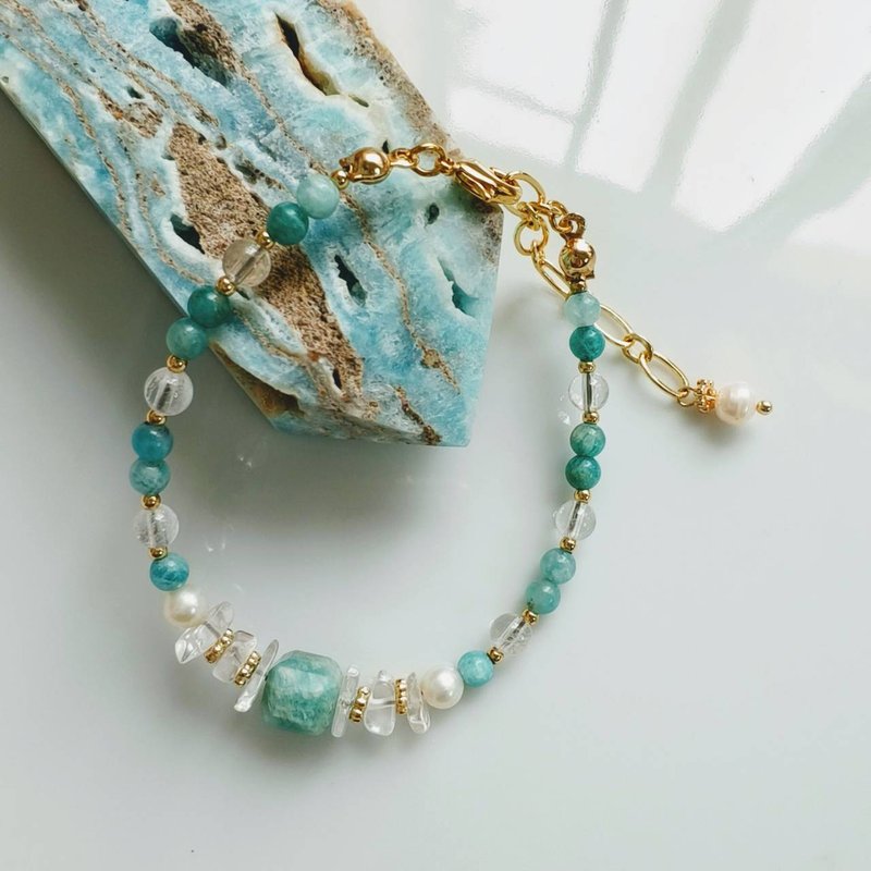 C.Lady晶女子。脉轮水晶系列－天河石水晶手链 - 手链/手环 - 水晶 蓝色