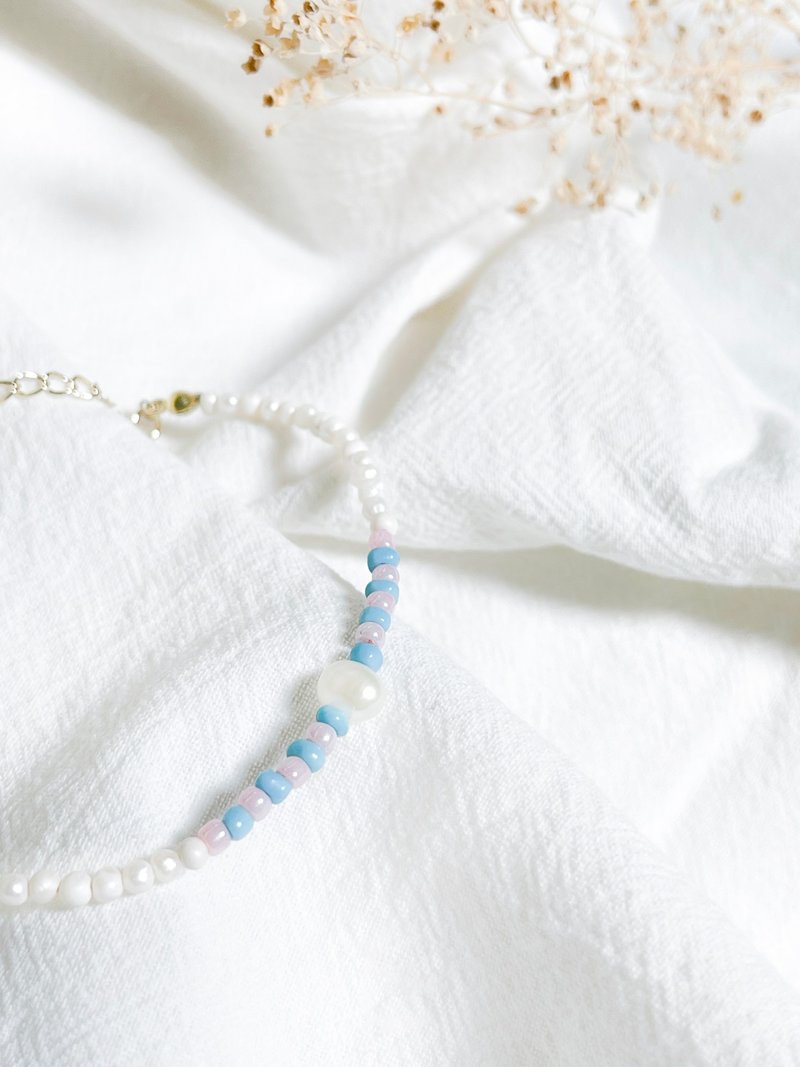 粉色系米珠淡水珍珠手链 - 手链/手环 - 珍珠 