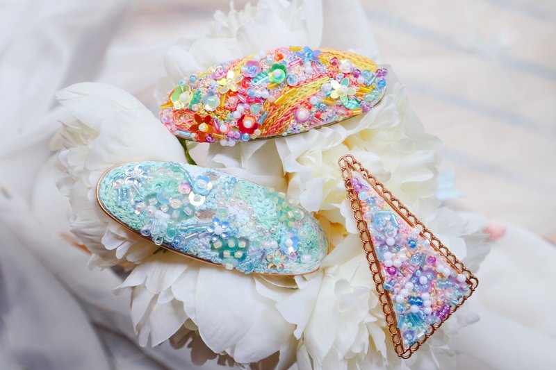 秋冬新时尚—法式刺绣珠绣头饰 - 发饰 - 绣线 