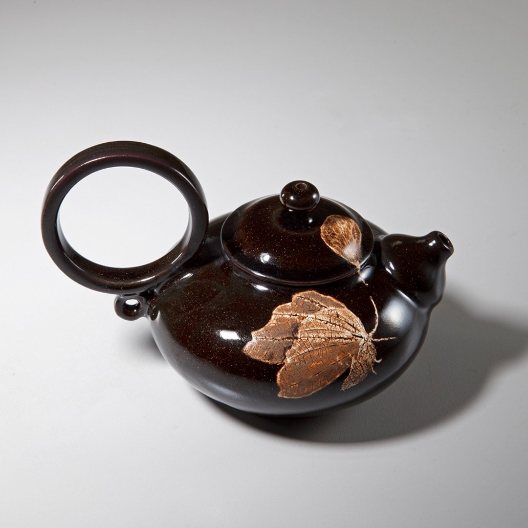 木叶天目福智圆满壶 160cc 莺歌烧认证 - 茶具/茶杯 - 瓷 咖啡色