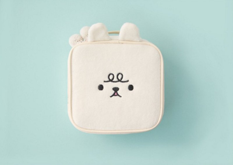 Bentoy x 毛绒动物-大容量化妆包(白色) - 化妆包/杂物包 - 其他材质 