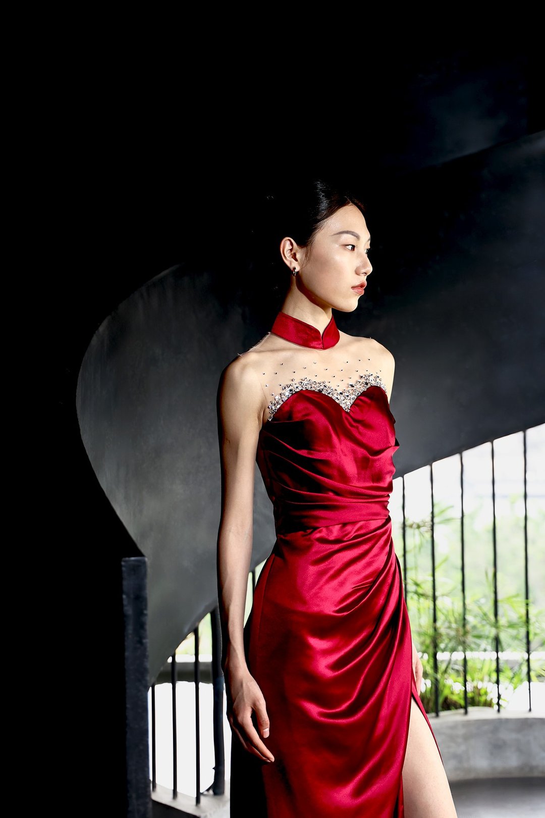 醋酸钉珠新娘旗袍 | 香港设计 | 婚礼服饰 | 敬茶服饰 | 新娘裙 - 旗袍 - 其他材质 红色