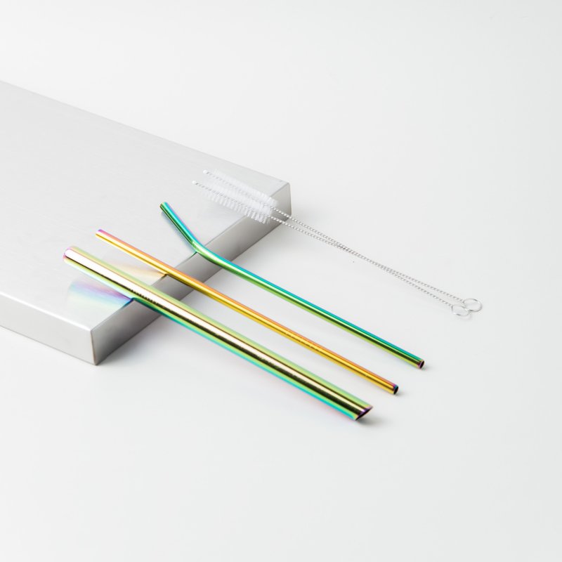 Stainless Straws Set - Rainbow Set - 环保吸管 - 不锈钢 多色