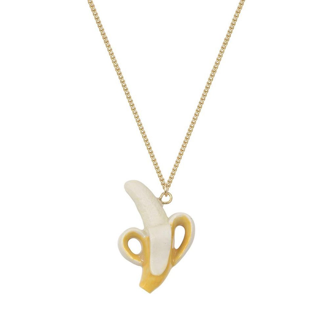 AndMary 手绘瓷项链-大香蕉 礼盒包装  Banana Necklace - 项链 - 瓷 黄色