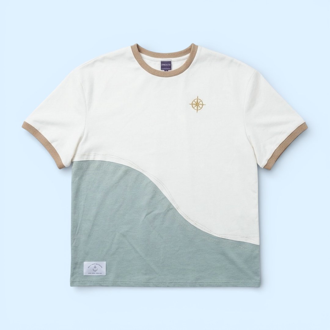 Antibes Tee (1-Azure Mist) | Hooman (Adult/Kids) - 中性连帽卫衣/T 恤 - 棉 绿色