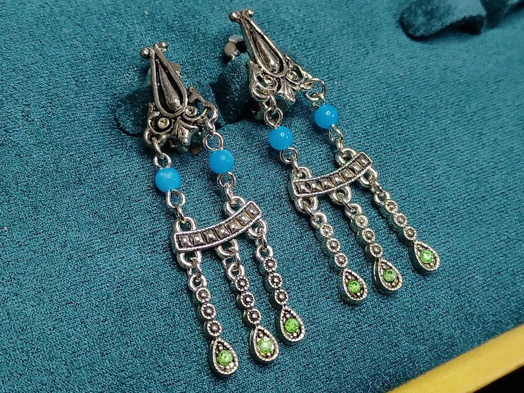 vintage jewelry  古董耳环 夹式耳环 小波西米亚 - 耳环/耳夹 - 其他金属 
