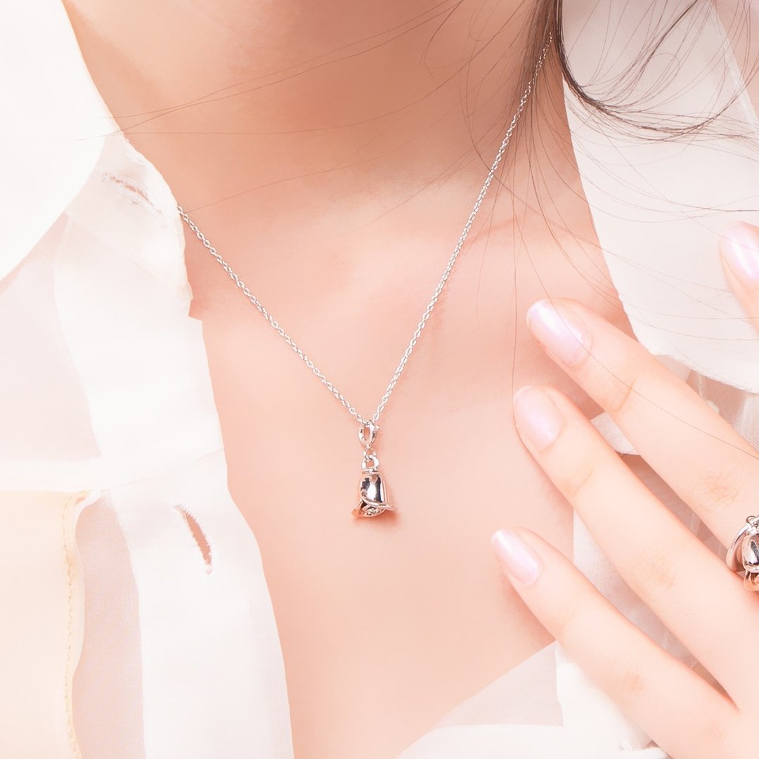 Rosebell Necklace - 项链 - 半宝石 银色