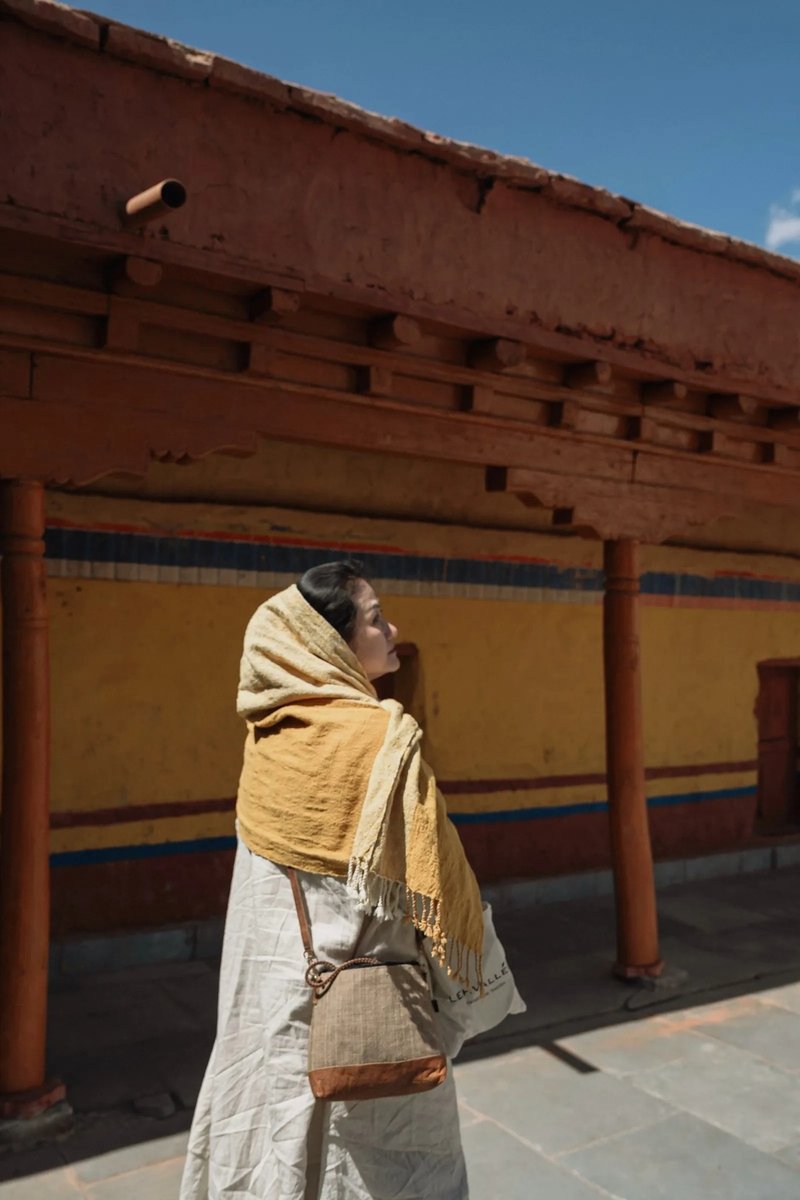 向日葵 // 手捻手织。纯棉多功能大披肩 / 凉被 / 空调冷气毯 - 围巾/披肩 - 棉．麻 