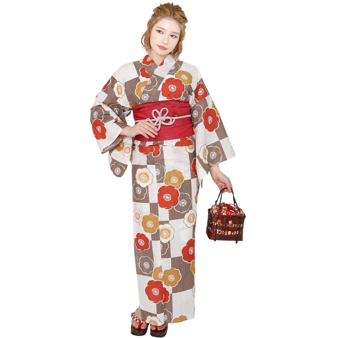 日本 和服 浴衣 女性 浴衣 腰封 2件组 S/F Size x23S/F-13 - 其他 - 棉 