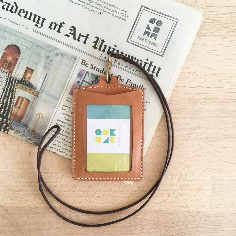 十度分区皮革识别证套-直式-手作经典 - 证件套/卡套 - 真皮 咖啡色