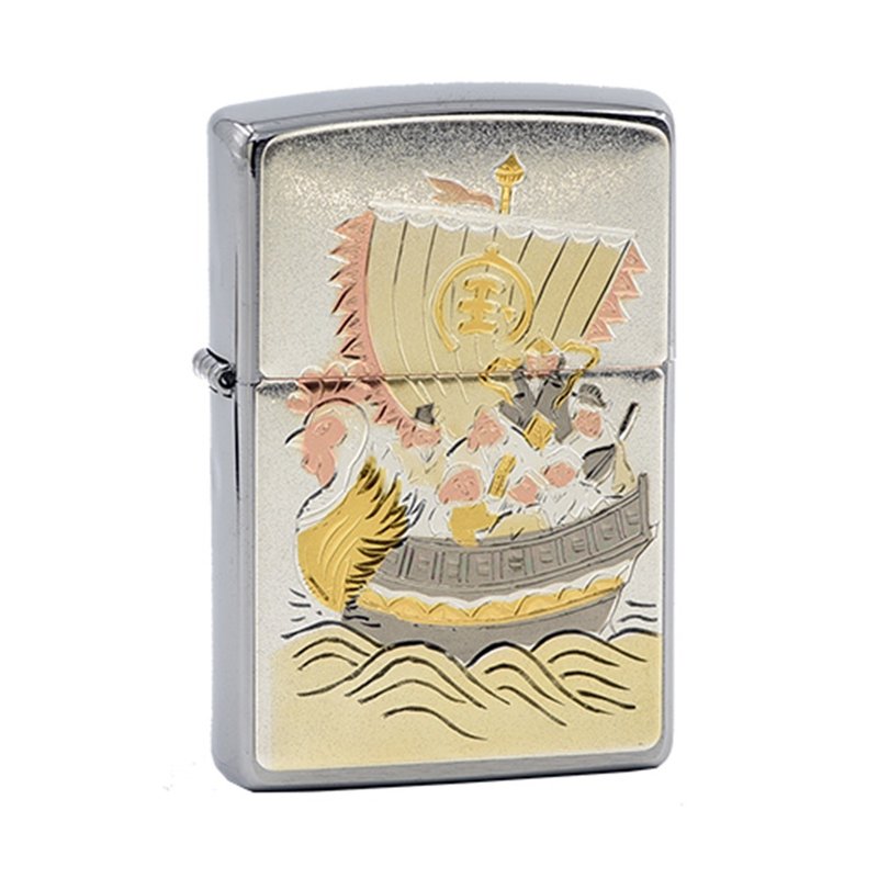 【ZIPPO官方旗舰店】日本传统风格-财宝船防风打火机 ZA-5-118 - 其他 - 铜/黄铜 