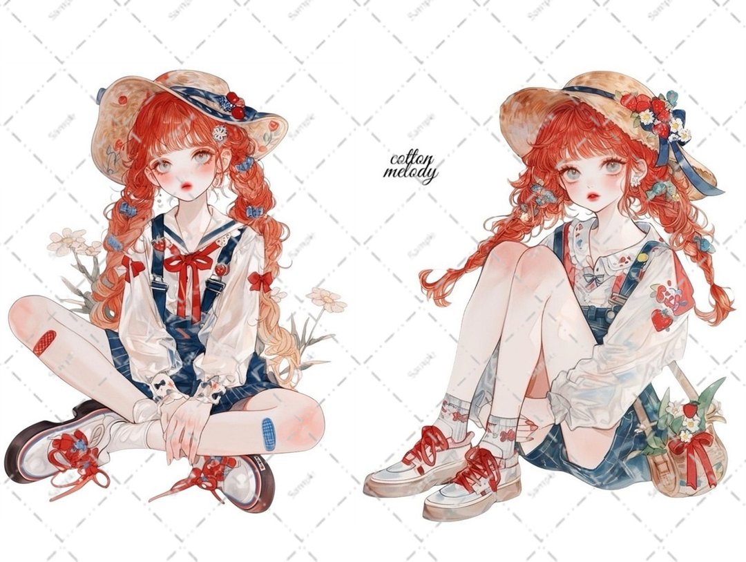 原创贴纸 no.6611 人物贴纸 原创贴纸 人物贴纸 女孩贴纸 原创人物贴纸 - 贴纸 - 纸 