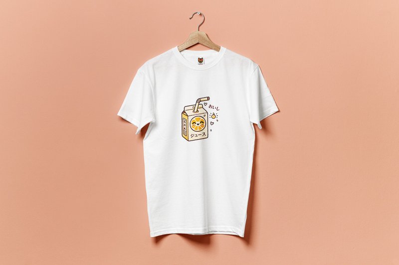 日系可爱 S 橘子汁 T 恤 - 男装衬衫 - 棉．麻 多色